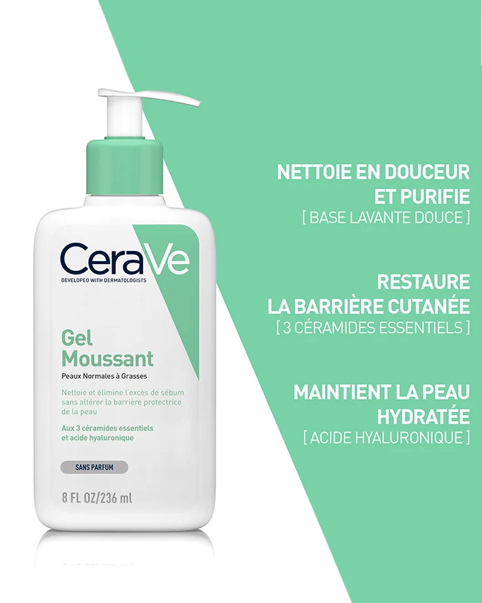 Gel Moussant
POUR PEAUX NORMALES À GRASSES
SANS PARFUM, NON-COMÉDOGÈNE