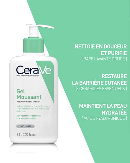 Gel Moussant
POUR PEAUX NORMALES À GRASSES
SANS PARFUM, NON-COMÉDOGÈNE